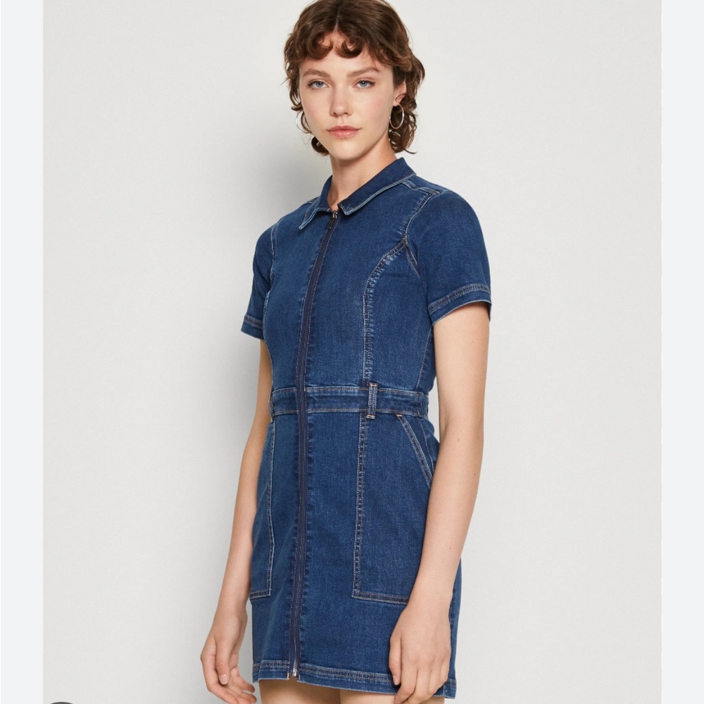 Hollister Blue Denim Dress with Zipper